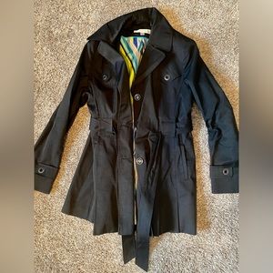 XL Via Spiga Mini Black Trench Coat - Gently Worn - No Stains/Imperfections